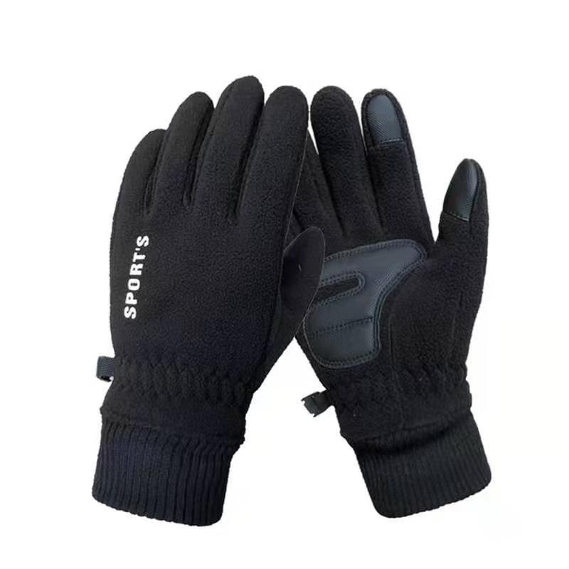 Strictly selected warm gloves, fleece, fleece, thickened, windproof and cold, outdoor cycling sports gloves, warm men and women