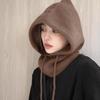 Korean Balaclava Hat Women'S Winter Warm Hat Scarf Couple Style Wool Knitted Hat