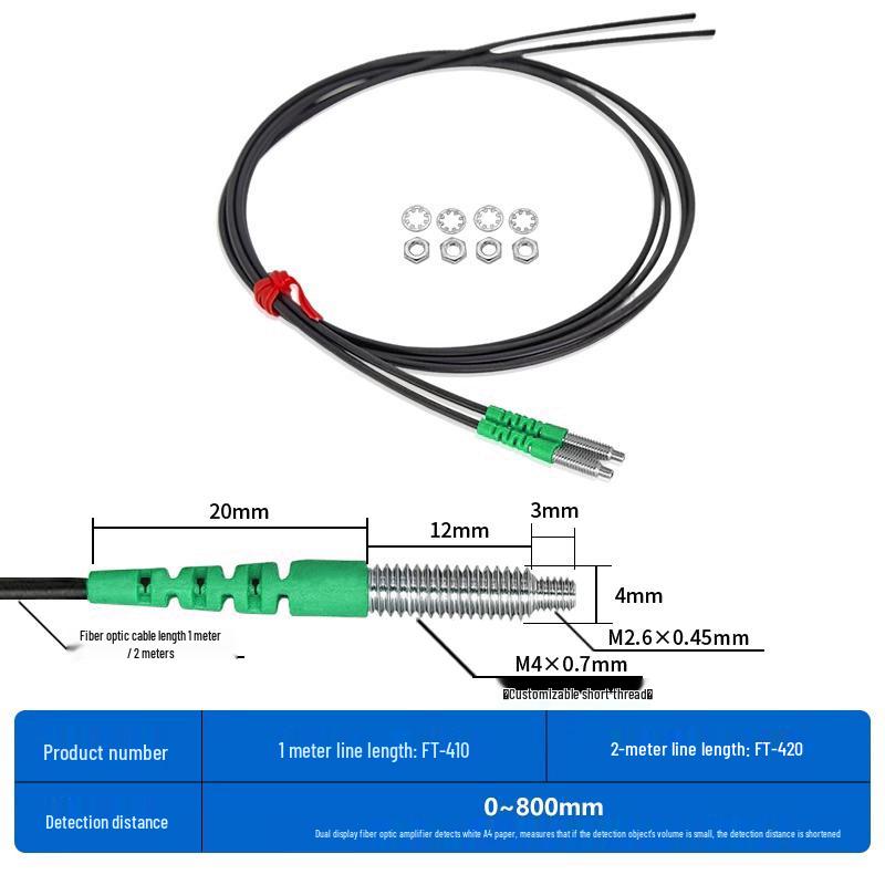 High-Speed M3M4M6 Fiber Optic Sensor with Diffuse Reflection, Through-Beam, Elbow, Straight Head, & Coaxial Probe