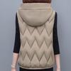 Winter Women Vests Hooded Thick Warm Sleeveless Parka Woman Casual Short Coats