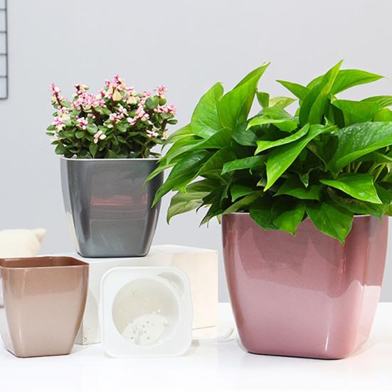 Flower Pot Self Watering Heat Resistant PP Automatic Draining System Planter Household Supplies
