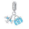 9 Sterling Silver Pendant Accessories Airplane Luggage Suitable For Bead Diy Bracelet Necklace Design