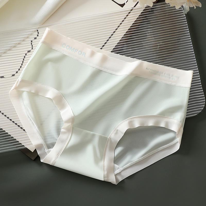 

Ультратонкое бесшовное нижнее белье Ice Silk, женские трусики-шорты из чистого хлопка с резинкой для промежности и талии, дышащие, быстросохнущие, ML XL XL