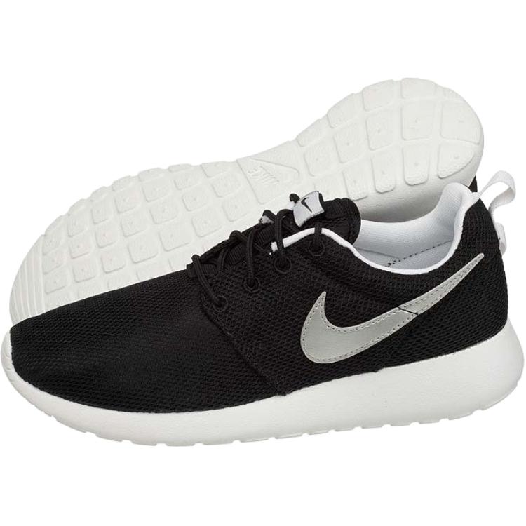 Nike Roshe Run Slip Resistant Abrasion Resistant Low top Kids' Running Shoes Black Teenagers 599728-007