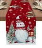 Christmas Snowman Table Runner Linen Antifouling for Wedding Festive Picnic Kitchen  Decoration