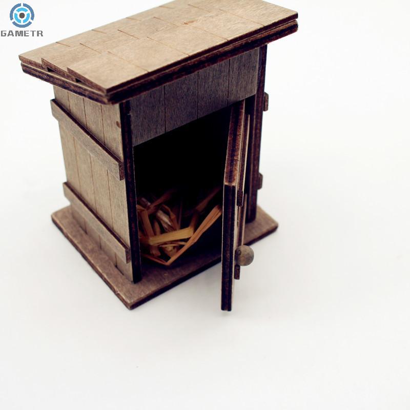 1/3Set Vintage 1:12 Dollhouse Miniature Chicken Nest Axe Toilet Decor In Rural Style