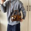 Brown Trendy Pu Bowling Bag For Women Versatile Crossbody Purse Perfect For Use Everyday