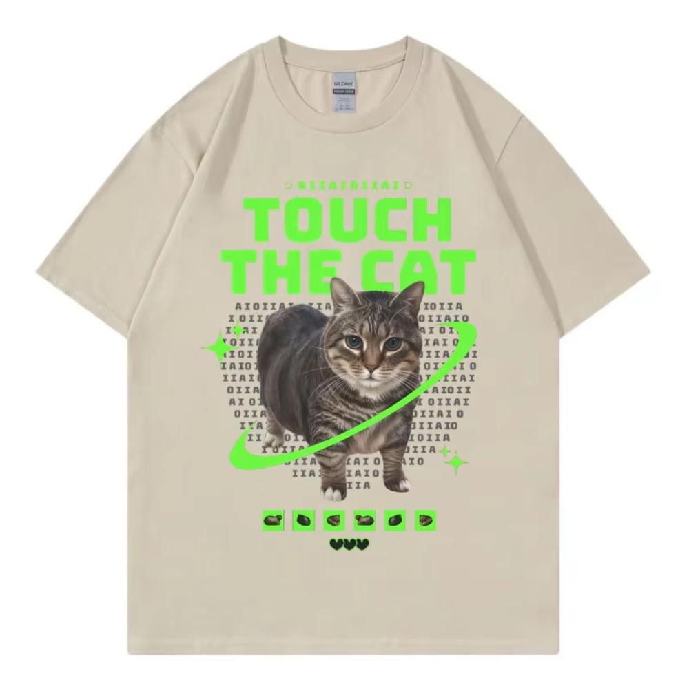 

Смешные футболки с графикой кота из Ии, мужская и женская одежда, мода Y2k, футболки с коротким рукавом, летняя повседневная хлопковая футболка, уличная одежда 4XL