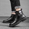 Mode Frühling Herren Lederstiefel Mode Motorrad High Top Plateau Stiefeletten Outdoor Wasserdicht Rutschfest Freizeitschuh Bota Masculina
