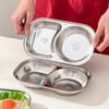  Mini Cute Children Dinner Plate 304 Stainless Steel Divided Food Plates Dishes Fruit Salad Plates Kitchen Tableware