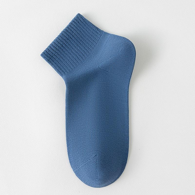 Women's Spring and Summer Anti-odor Mid-calf Socks, Sweat-absorbing and Breathable Thin Solid-color Cotton Socks, Casual Summer Antibacterial Socks