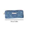 Ins Style Denim Pencil Case Cute Multi Functional Large Capacity Stationery Organizer Storage Bag Student Pen Bag Makeup Bag