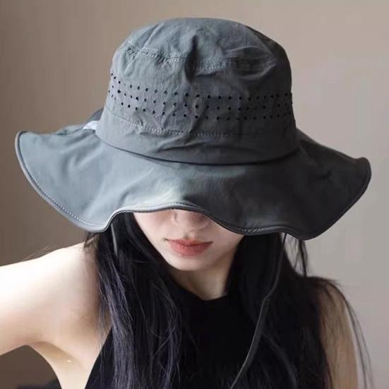 Summer Fisherman Hat, Breathable Mesh Big Brim Quick-Drying Sun Hat, Sweat-resistant Bucket Hat for Hiking Camping Fishing Outdoor Use