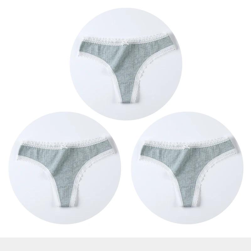3 Pcs/Set Women Panties G-String Underwear Fashion Thong Sexy Cotton Panties Ladies G-string Soft Lingerie Solid Low Rise Panty