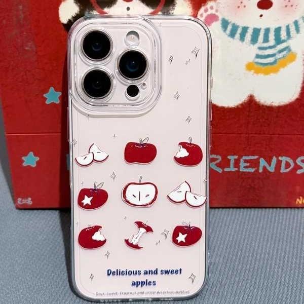 Applicable to red apple 17 transparent 16promax simple 15 girls 14tpu fresh iphone13 soft phone case