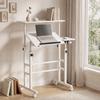 Sit-Stand Desk, Height-Adjustable, 70 x 60 cm, on Casters, Tilting Top, White