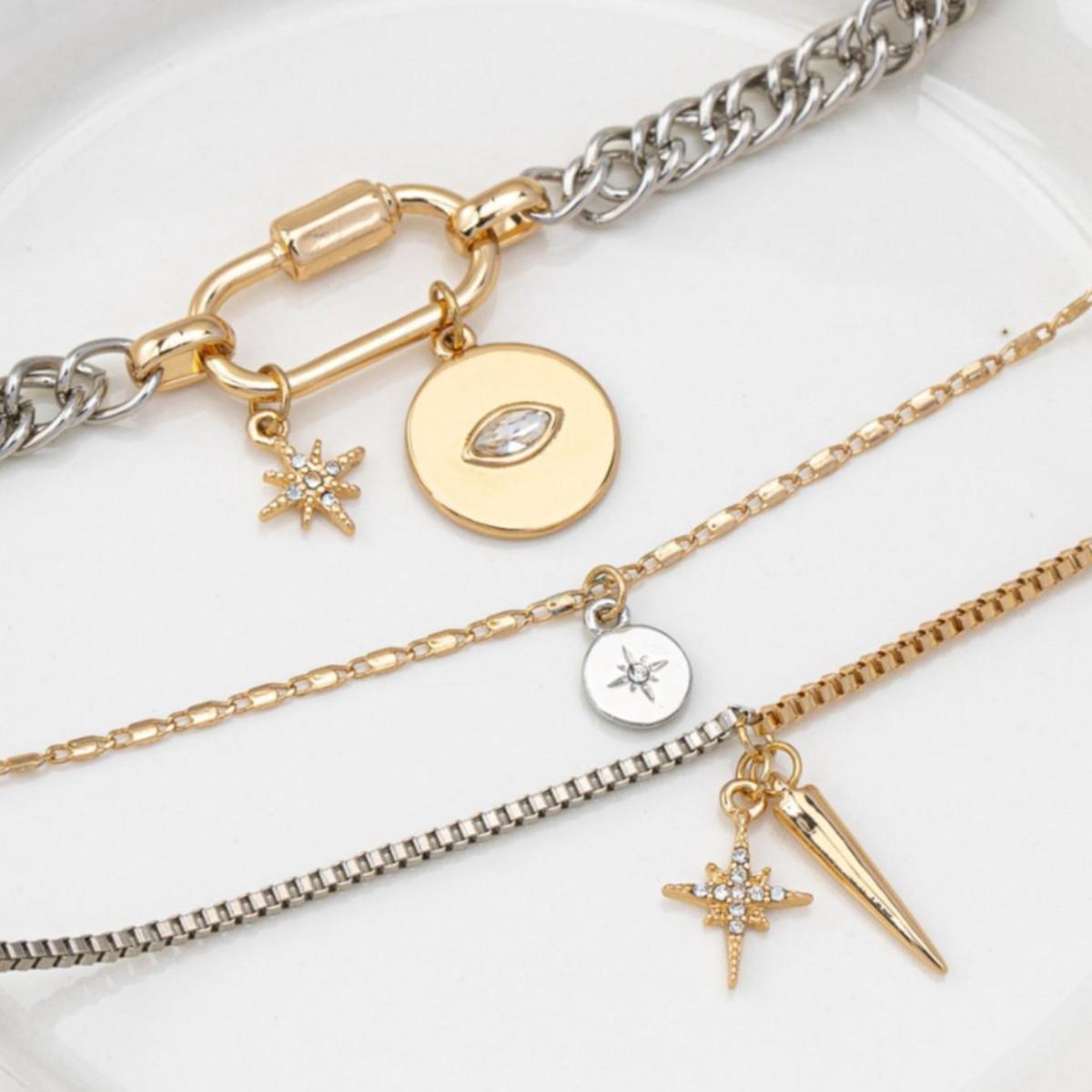 Elegant Multi-layer Demon Eye & Star Necklace Duo - Creative Design Alloy
