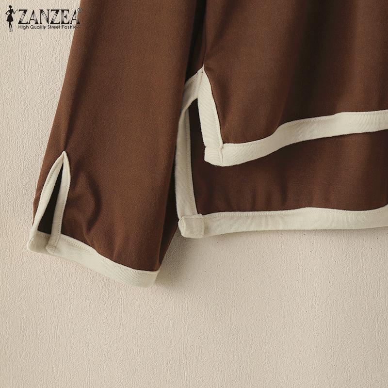 ZANZEA Women Long Sleeve Blouse and Pants Casual Two Piece Suit Sets