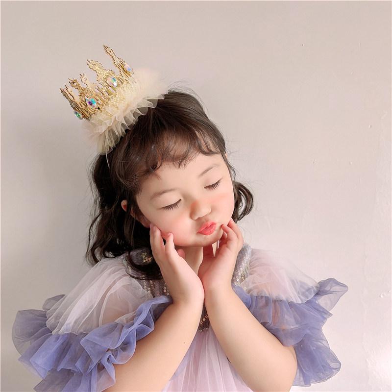 Birthday Hat with Veil Headband for Girls - Party Headwear and Photo Props