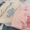 2026 Summer Milk Candy Girl's Lace Trim Embroidered Chiffon Parent-Child Short Sleeve Shirt