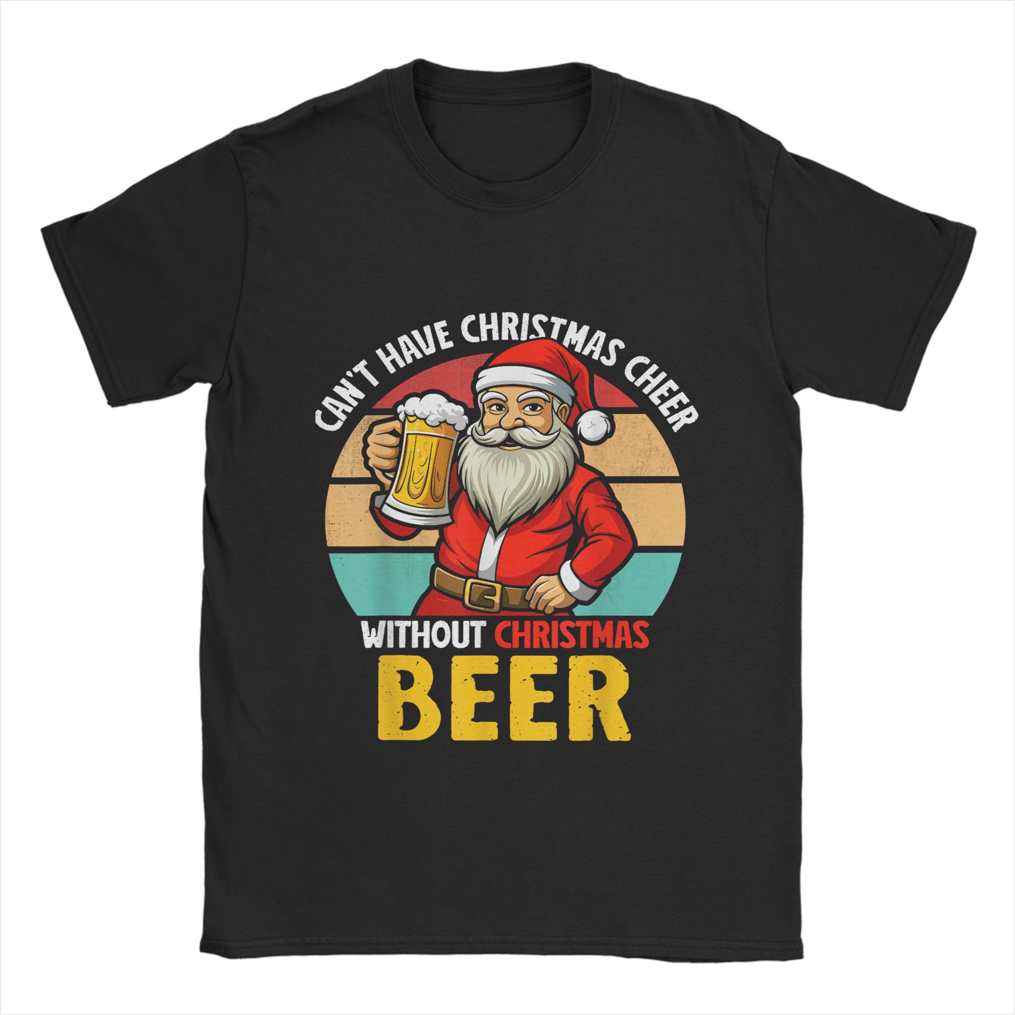 

Men Christmas and Beer T Shirt 100% Cotton Tops Creative Short Sleeve Crew Neck Tee Shirt Graphic Printed T-Shirts 5XL різнокольоровий