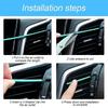 10pcs of U-shaped Electroplated Bright Strips with Mesh Clamps Decorative Strips for Car Air Vents Colored Interior Decoration