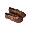 Korean version of matte leather Mary Jane shoes women's 2025 new autumn grandma shoes flat bottom shallow mouth single shoes ballet shoes
