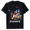 Bandiera dell'Europa, Bandiere Europee, Mappa dell'Europa, Mappe Europee Maglietta Politica Outfit per Amanti della Geografia Umorismo Divertente Maglietta da Viaggio Regalo
