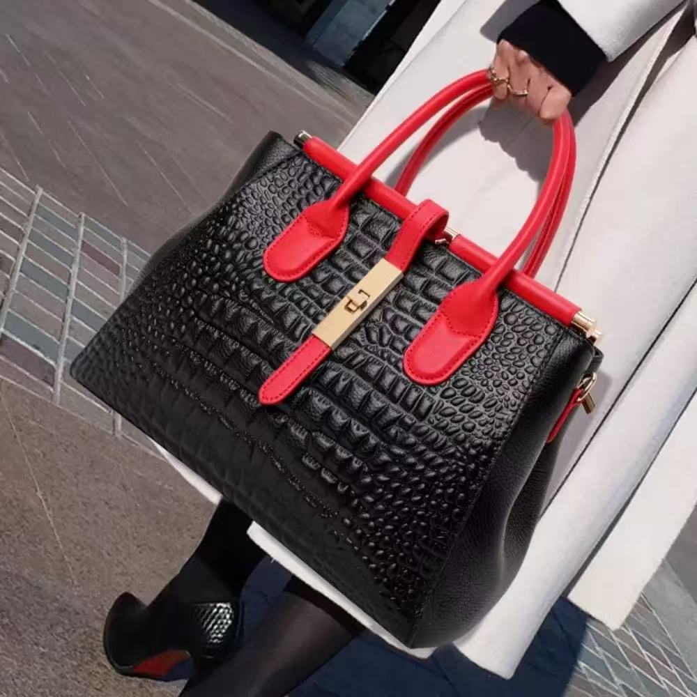 Versatile Lady Middle-Aged Mother Tote Bag, Atmospheric Handbag Standard красный
