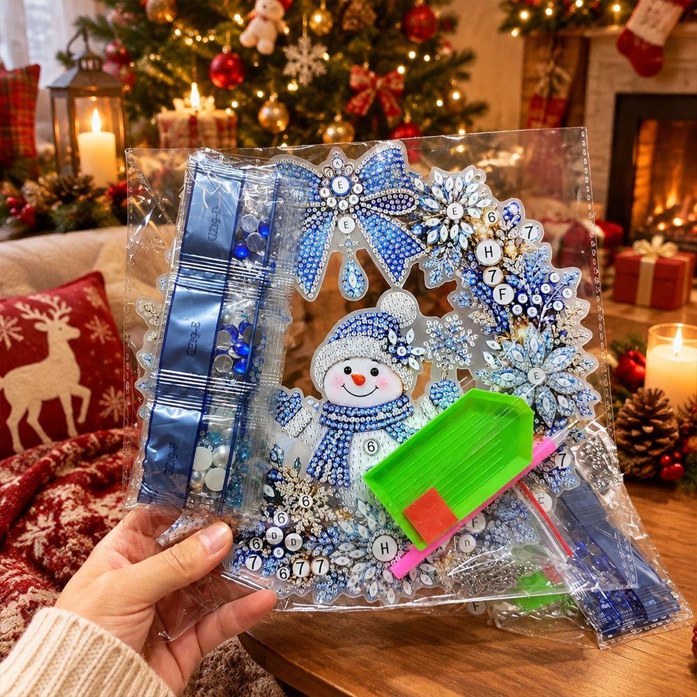 Round Board Pearl Painting Window Hanging Pre Printed DIY Craft Pendant Xmas Tree