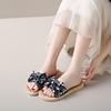 New bow slippers women's summer wear versatile women's flat bottom non-slip female student fashion cool slippers