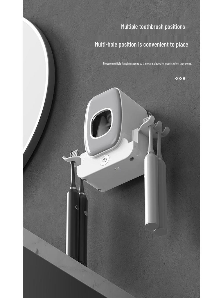 Chytrý UV držák na zubní kartáčky a automatický dávkovač zubní pasty s dvojitými kelímky