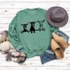 Women's Alpaca Print Round Neck Hoodie - Cute Casual Pullover for Autumn & Winter