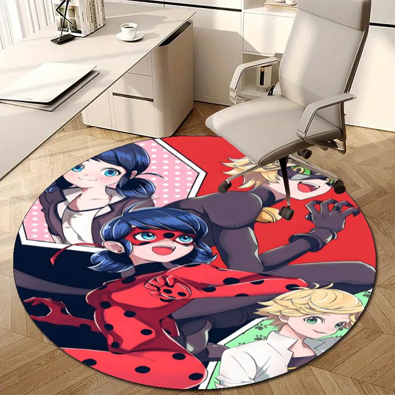 Personalized Ladybug Round Chair Office Rug - Perfect for Mat, Office Chair & More - Ideal Gift for Birthdays and Holidays