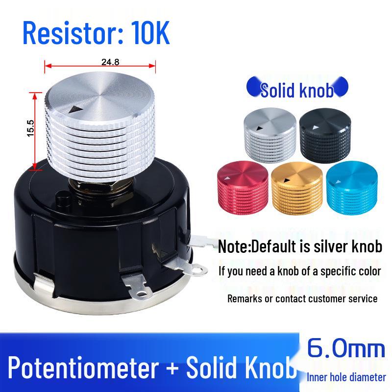 WX112 050 Adjustable Single-Turn Wirewound Potentiometer: 47, 560 Ohm, 1K, 2.2K, 4.7K, 10K, 47K Knob