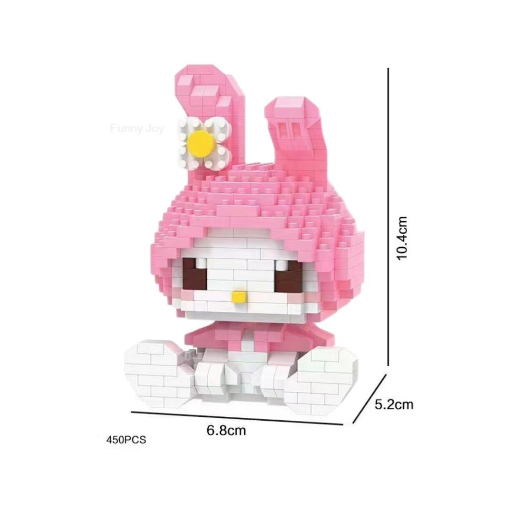 Cartoon Anime  Blocks Kuromi My Melody Cinnamoroll Mouse Building Blocks Doll Toy Kids Birthday Gift
