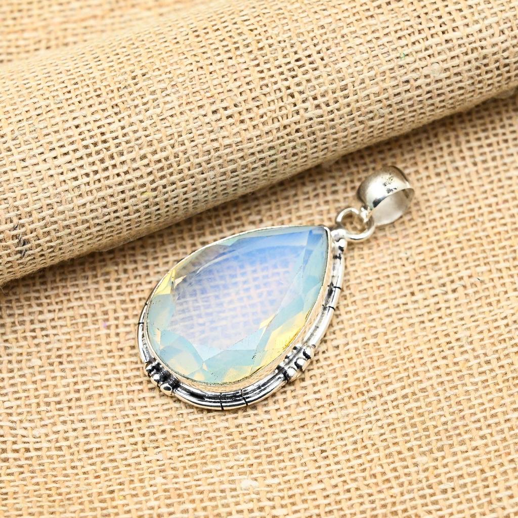 Milky Opal Gemstone Jewelry Handmade 925 Sterling Silver Pedant For Wedding Gift