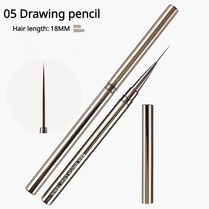 Nails Art Liner Brushes Elongated Lines Striping Drawing Painting  6/9/12/15/18/25mm Nail Design Pen Professional Manicure Tool
