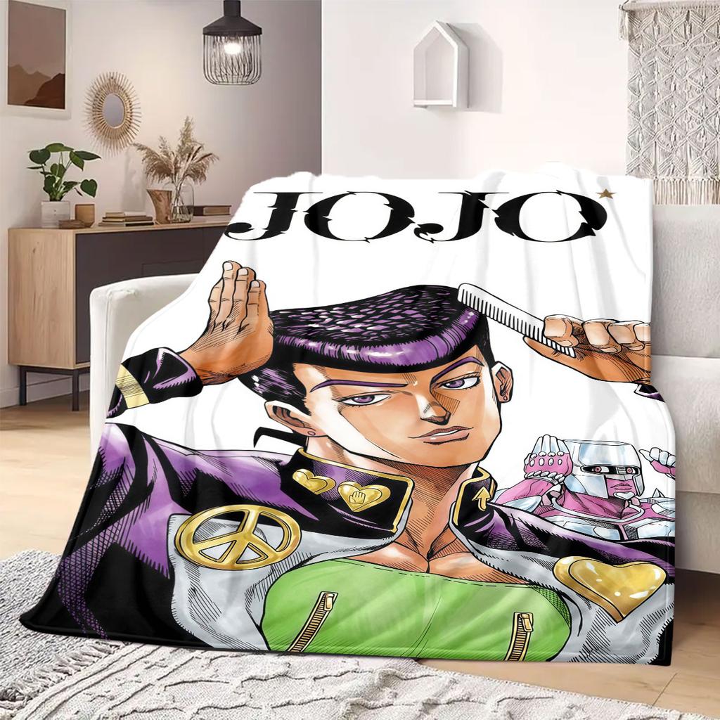 JOJO anime Flannel Blanket Warm,Comfortable,Suitable for Bedrooms,Sofas,Beds,Chairs,Picnics,Travel