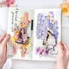 Kigofora Collage Material Flower Watercolor and Floral Collage 60 Translucent Diary Gift and Handmade Decoration Stickers and Stickers, Ink-Dyed