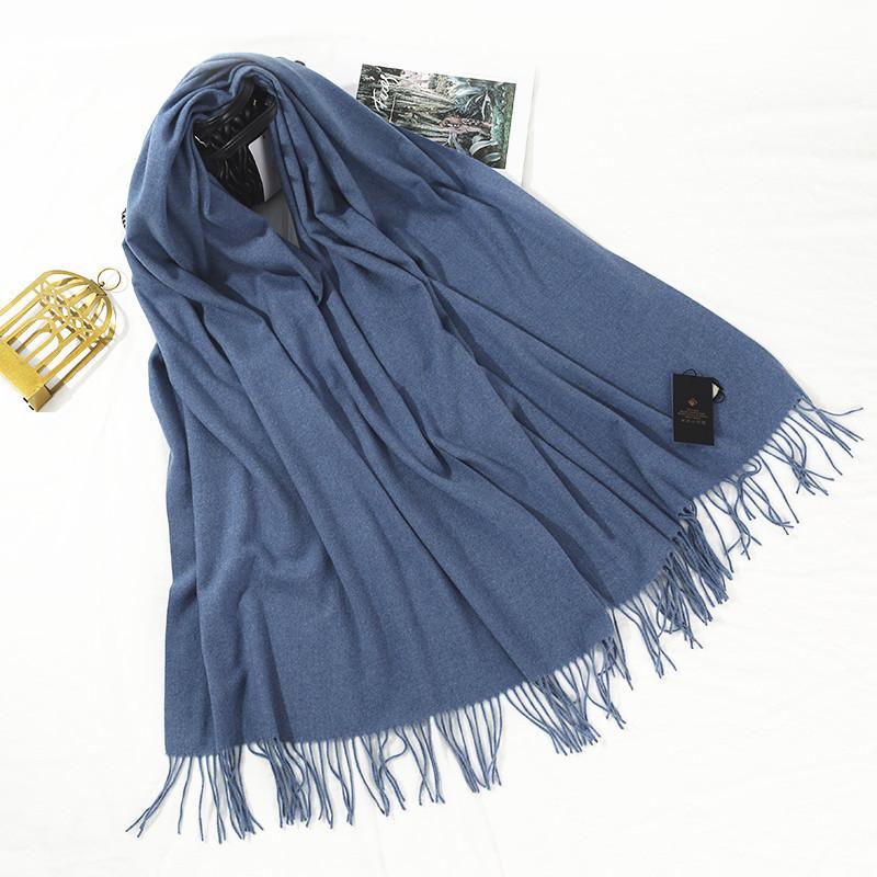 Scarf for Women Autumn and Winter Warm Thickened Wool Imitation Cashmere Scarf Winter All Match Men's Shawl Solid Color Scarf