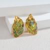 Geometric Irregular Abalone Shell Earrings: Retro & Fashionable New Chinese Design