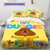 Roupa de Cama Padrão Hey Duggee, Conjunto de Colcha, Capa de Colcha, Fronha, Presente de Aniversário para Casa (1 capa de edredom + 2 fronhas, sem enchimento.)