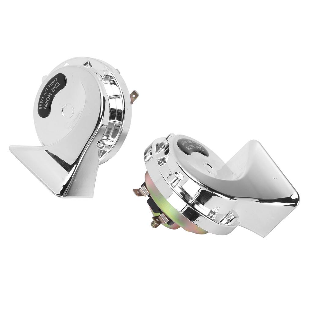2PCS Car Horn 510Hz 115Db Silver Universal for All 12V Trucks RV Motorcycles UTV ATV