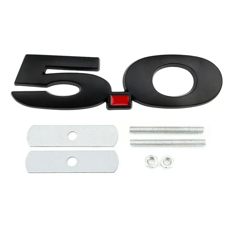 5.0 Car Sticker Alloy Front Grille Badge for Transit Fiesta Focus Mondeo Kuga Ranger Mustang F150 Escape Accessories