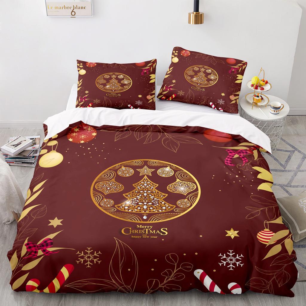 Home Textiles Christmas Quilt Cover Digital Printing Three-Piece Digital Printing