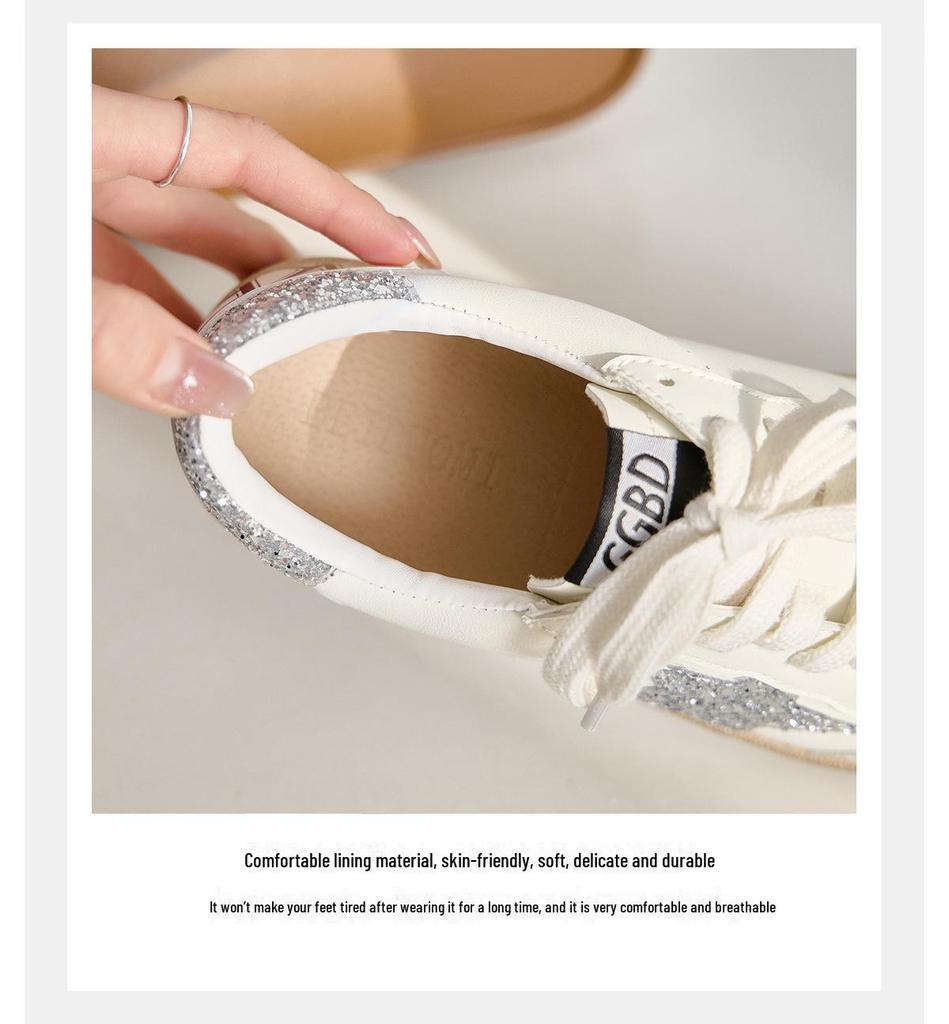 2025 Retro Star Women's Genuine Leather Lace-Up Flats - Vintage Style