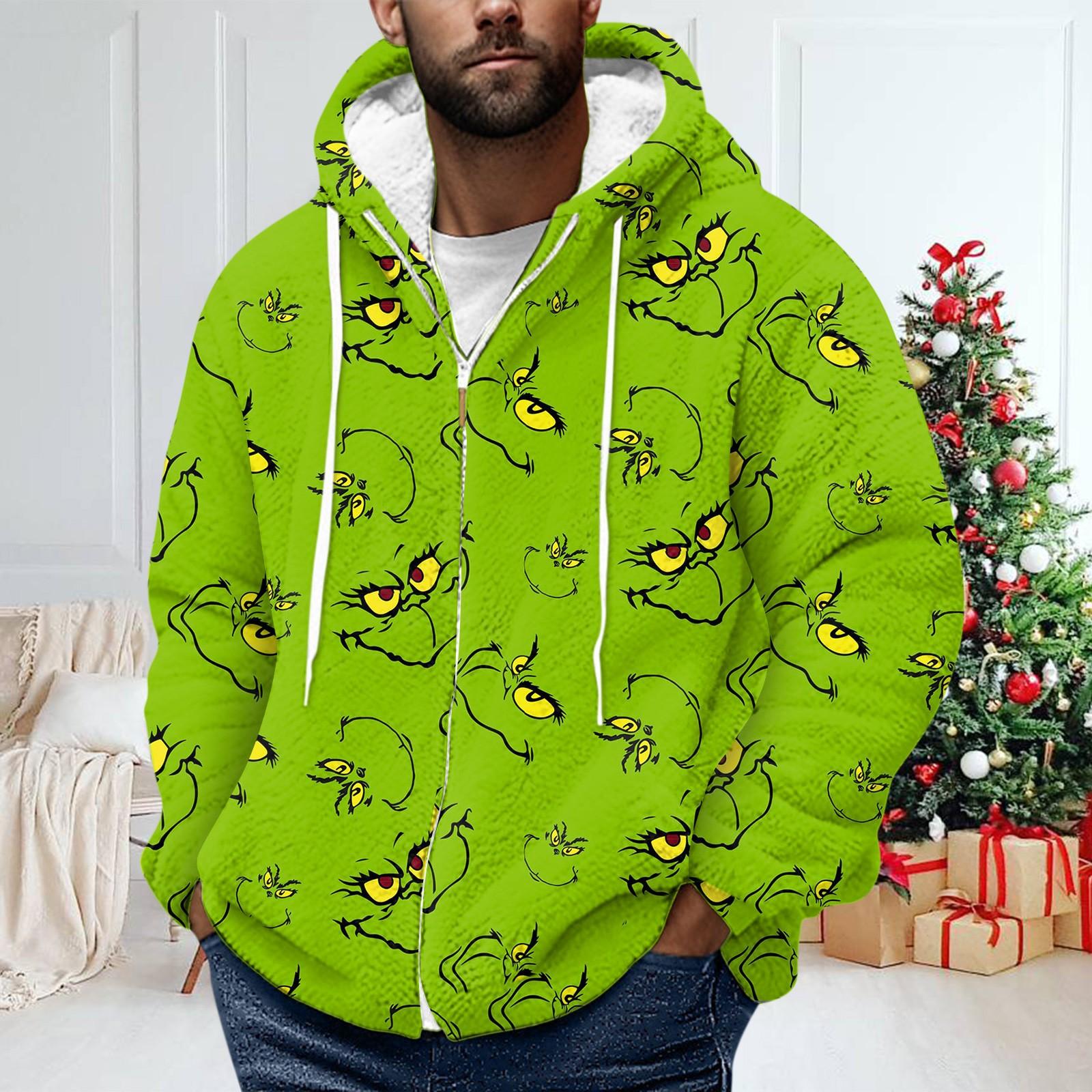 

Мужская зимняя флисовая толстовка с капюшоном на молнии с накладным карманом, повседневная куртка XL светло-зеленый