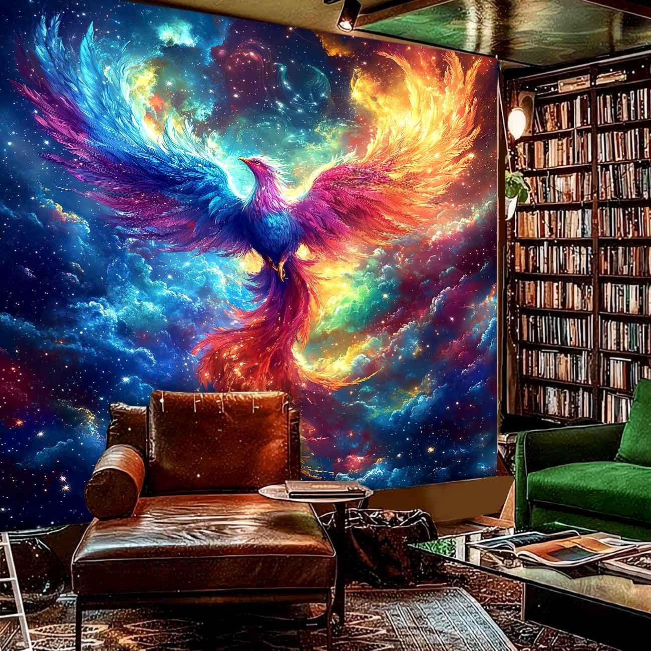 Tapestry bcsewcg fantasy phoenix bird for 75x100