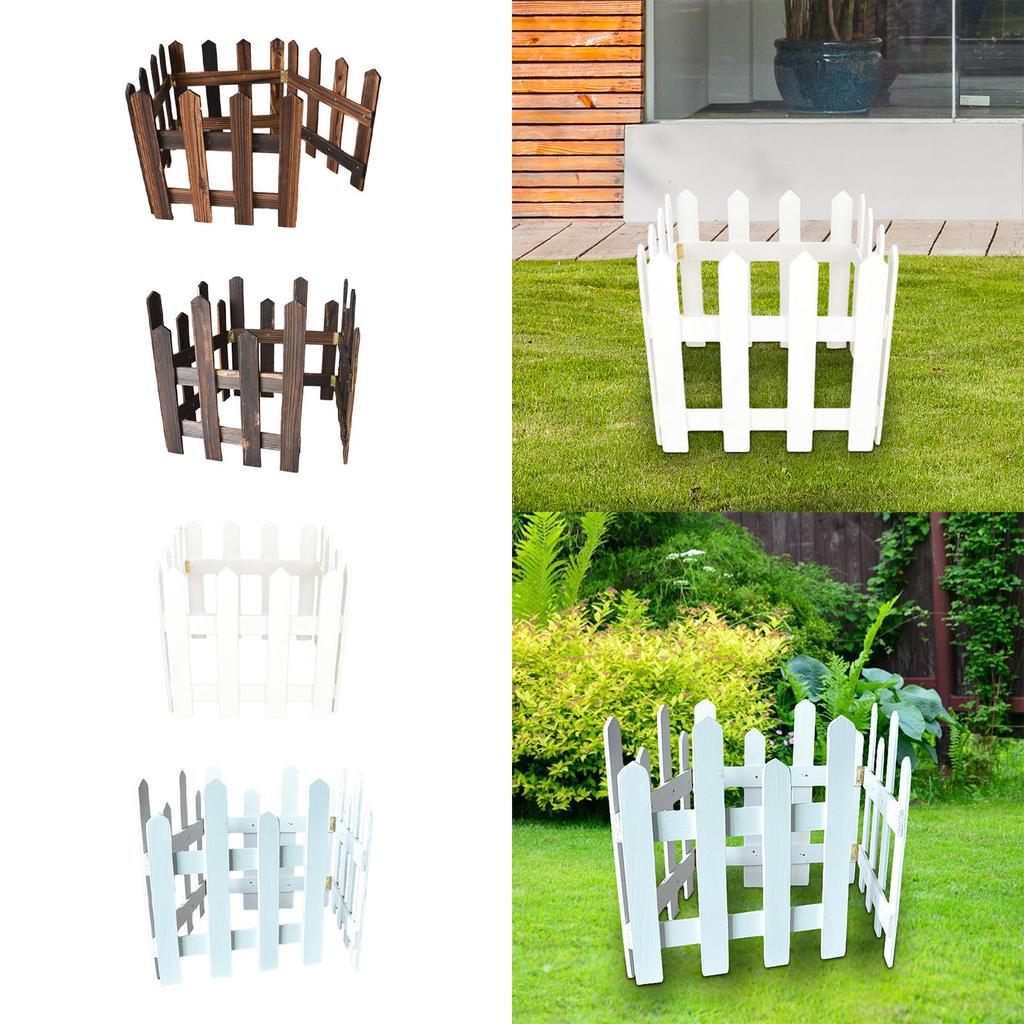 Wooden Garden Fence DIY Gardening Decorative Landscape Edging Border Fence Wood Fence for Flowerbeds Tree Edgings Pool Indoor